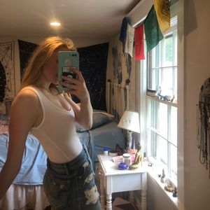 white tank scoop neck body suit